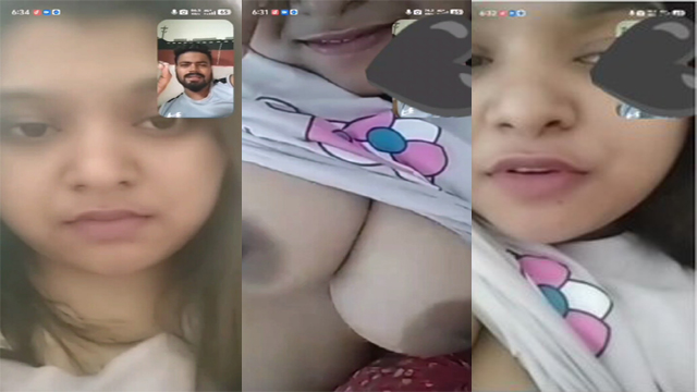 Cute Girl Shoing Boobs With Bf